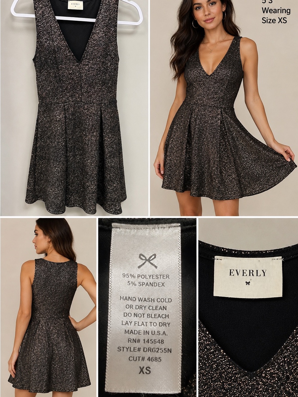 Everly Metallic Fit & Flare Dress‎ – XS
